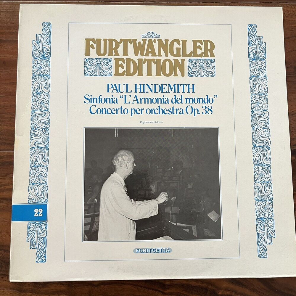 Furtwängler Edition Paul Hindemith Sinfonia L'Armonia Del Mondo LP 1981 Arkadia